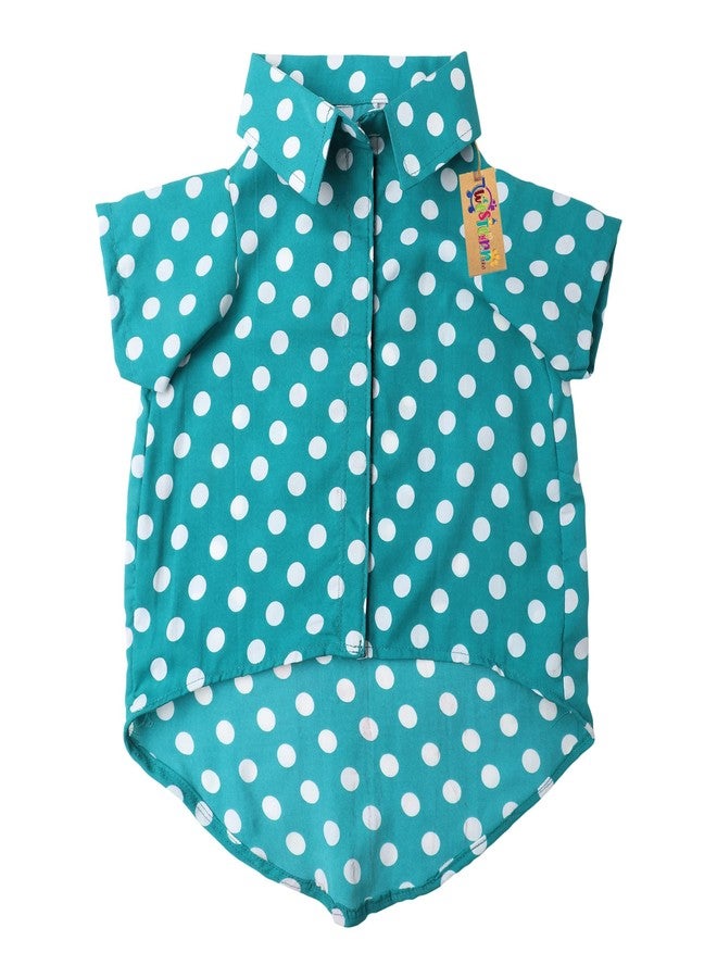 ويستيرن إرا قميص مطبوع عصري فائق النعومة من ويسترن إيرا، ملابس مريحة للغاية للكلاب، قميص قطني مطبوع يسمح بمرور الهواء، قميص خفيف الوزن ولطيف لحيواناتك الأليفة (مقاس XXXLarge - 30 بوصة) (أزرق سماوي منقط) - Image 5